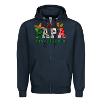 Navy el papa mas chingon Zipper Hoodie - MaliasSmallBusiness