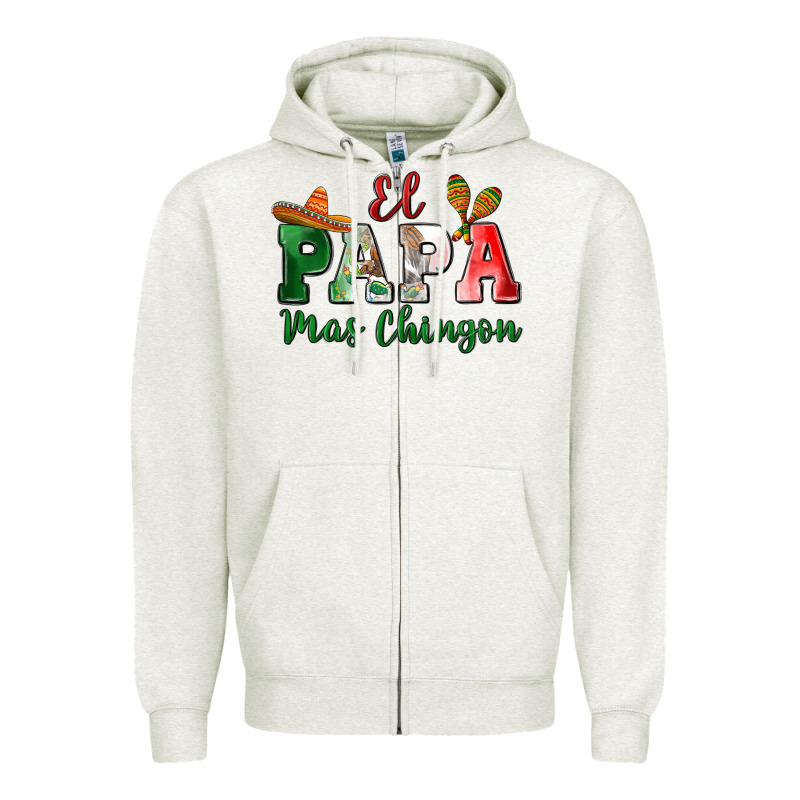 El Papa Mas Chingon Zipper Hoodie by MaliasSmallBusiness | Teevron