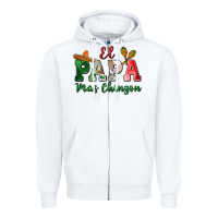 White el papa mas chingon Zipper Hoodie - MaliasSmallBusiness