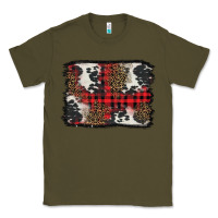 Army Green Christmas red plaid background Classic Tee - BarkalooDesign