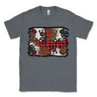 Charcoal Heather Christmas red plaid background Classic Tee - BarkalooDesign