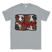 Heather Grey Christmas red plaid background Classic Tee - BarkalooDesign