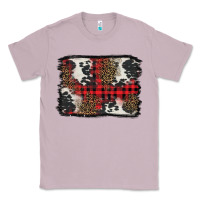 Lilac Christmas red plaid background Classic Tee - BarkalooDesign