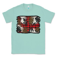 Seafoam Christmas red plaid background Classic Tee - BarkalooDesign