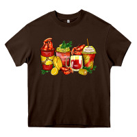 Chocolate Brown crawfish coffee cups Heavy Core Tee - Zillion Design Studio