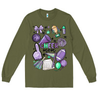 Army Green cheer mom Long Sleeve Tee - MaliasSmallBusiness