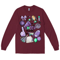 Burgundy cheer mom Long Sleeve Tee - MaliasSmallBusiness