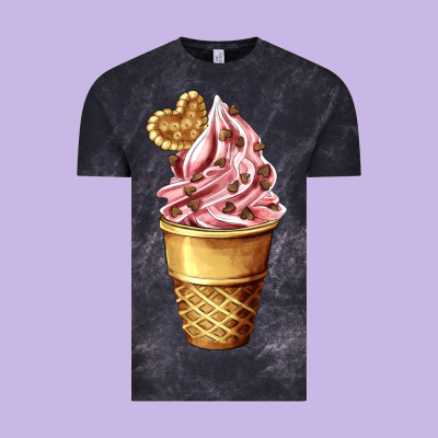 Ice Cream Fast Food Vintage Tee Designed By Adodesignshop