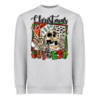Heather Grey christmas vibes skeleton Heavyweight Sweatshirt - Jasminsmagicworld