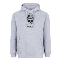 Heather Grey Black Glitter Cowhide Patterned Mom Skull Heavyweight Hoodie - Bettercallsaul