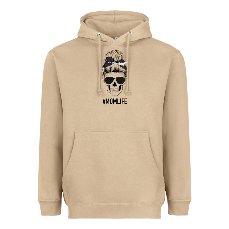 Black Glitter Cowhide Patterned Mom Skull Heavyweight Hoodie by Bettercallsaul | Teevron