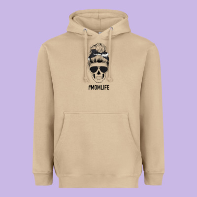 Black Glitter Cowhide Patterned Mom Skull Heavyweight Hoodie Designed By Bettercallsaul