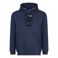 Navy Black Glitter Cowhide Patterned Mom Skull Heavyweight Hoodie - Bettercallsaul