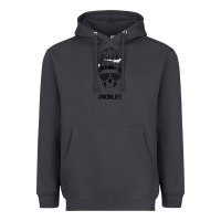 Smoke Black Glitter Cowhide Patterned Mom Skull Heavyweight Hoodie - Bettercallsaul