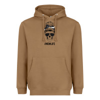 Toasted Coconut Black Glitter Cowhide Patterned Mom Skull Heavyweight Hoodie - Bettercallsaul