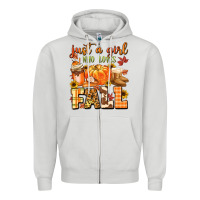 Dove Grey just a girl who loves fall Zipper Hoodie - MaliasSmallBusiness