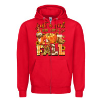 Red just a girl who loves fall Zipper Hoodie - MaliasSmallBusiness