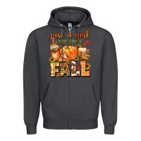 Smoke just a girl who loves fall Zipper Hoodie - MaliasSmallBusiness