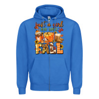 True Royal just a girl who loves fall Zipper Hoodie - MaliasSmallBusiness