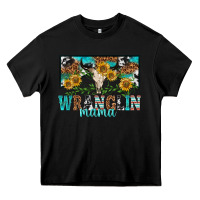 Black wranglin mama Heavy Core Tee - texasbilliewilder