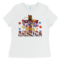 White god bless america Ladies Tee - texasbilliewilder