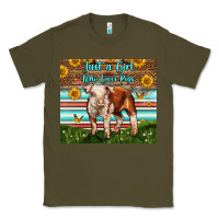 Army Green Just A Girl Who Loves Pig Classic Tee - LillyAllenDesigns