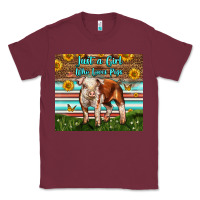 Burgundy Just A Girl Who Loves Pig Classic Tee - LillyAllenDesigns