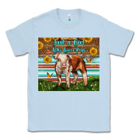 Dusty Blue Just A Girl Who Loves Pig Classic Tee - LillyAllenDesigns