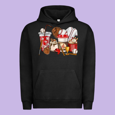 Baseball Coffee Cups Urban Hoodie Designed By Howdyjamesfarm
