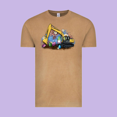 Easter Excavator Gnome Egg Leopard Vintage Tee Designed By Artiststas