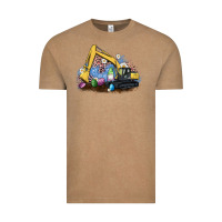Vintage Coffee easter excavator gnome egg leopard Vintage Tee - Artiststas