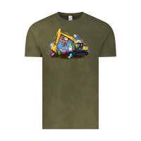 Vintage Olive easter excavator gnome egg leopard Vintage Tee - Artiststas