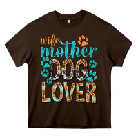 Chocolate Brown wife mother dog lover with paws Heavy Core Tee - texasbilliewilder