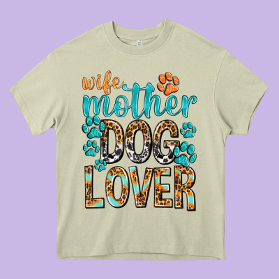 Wife Mother Dog Lover With Paws Heavy Core Tee Designed By Texasbilliewilder
