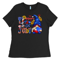 Black happy 4 th of july Ladies Tee - texasbilliewilder