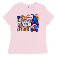 Bubblegum Pink happy 4 th of july Ladies Tee - texasbilliewilder