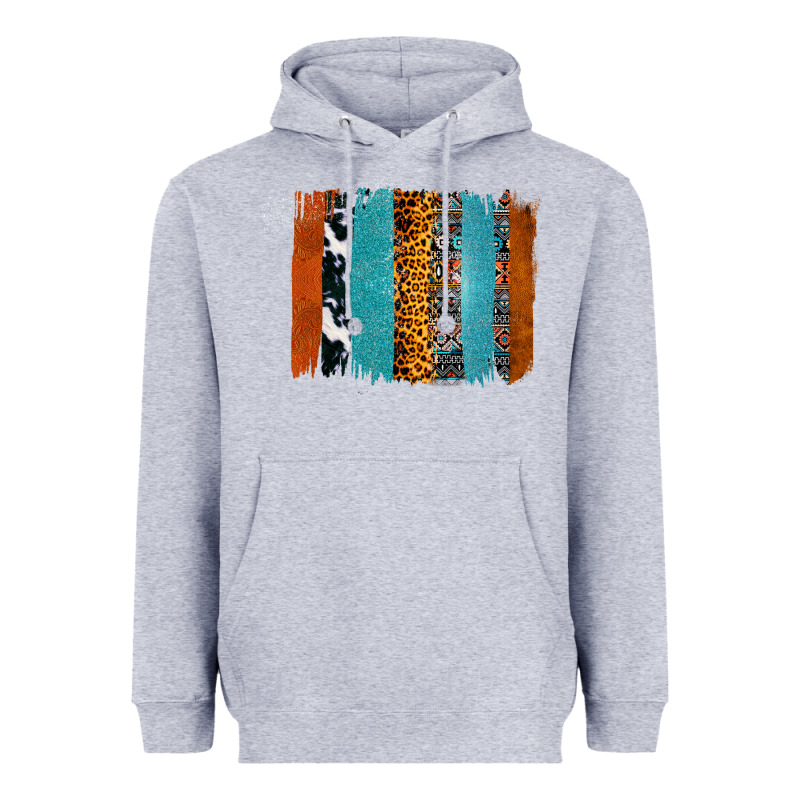 Western Leopard Glitter Aztec Cowhide Pattern Brushstroke Heavyweight Hoodie by Bettercallsaul | Teevron