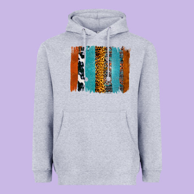 Western Leopard Glitter Aztec Cowhide Pattern Brushstroke Heavyweight Hoodie Designed By Bettercallsaul