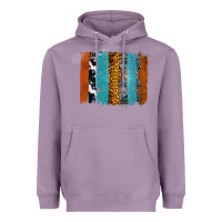 Lavender Western Leopard Glitter Aztec Cowhide Pattern Brushstroke Heavyweight Hoodie - Bettercallsaul