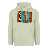 Matcha Western Leopard Glitter Aztec Cowhide Pattern Brushstroke Heavyweight Hoodie - Bettercallsaul