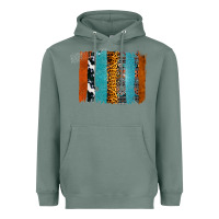 Sage Western Leopard Glitter Aztec Cowhide Pattern Brushstroke Heavyweight Hoodie - Bettercallsaul