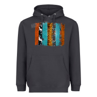 Smoke Western Leopard Glitter Aztec Cowhide Pattern Brushstroke Heavyweight Hoodie - Bettercallsaul