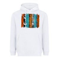 White Western Leopard Glitter Aztec Cowhide Pattern Brushstroke Heavyweight Hoodie - Bettercallsaul