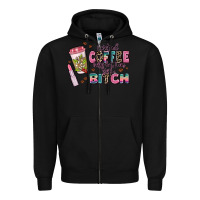 Black i pretend coffee helps but im still a bitch Zipper Hoodie - MaliasSmallBusiness