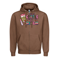 Chestnut i pretend coffee helps but im still a bitch Zipper Hoodie - MaliasSmallBusiness