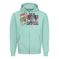 Seafoam i pretend coffee helps but im still a bitch Zipper Hoodie - MaliasSmallBusiness