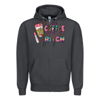 Smoke i pretend coffee helps but im still a bitch Zipper Hoodie - MaliasSmallBusiness