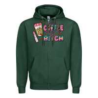 Sports Green i pretend coffee helps but im still a bitch Zipper Hoodie - MaliasSmallBusiness