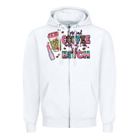 White i pretend coffee helps but im still a bitch Zipper Hoodie - MaliasSmallBusiness