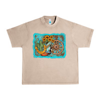 French Oak western wooden wheel cowboy boots Urban Heavy Tee - AdoDesignShop